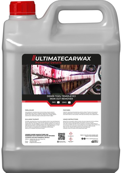 Ultımatecarwax 5lt Demir Tozutemizleyici