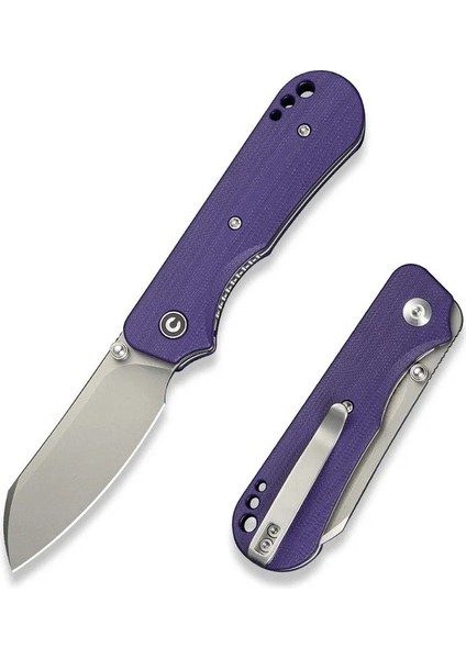 Crabby Thumb Stud Knife Purple G10 Handle Çakı fiyatları