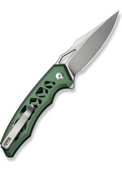 Anaaki Flipper & Thumb Hole & Button Lock Knife Green Aluminum Handle Çakı modelleri