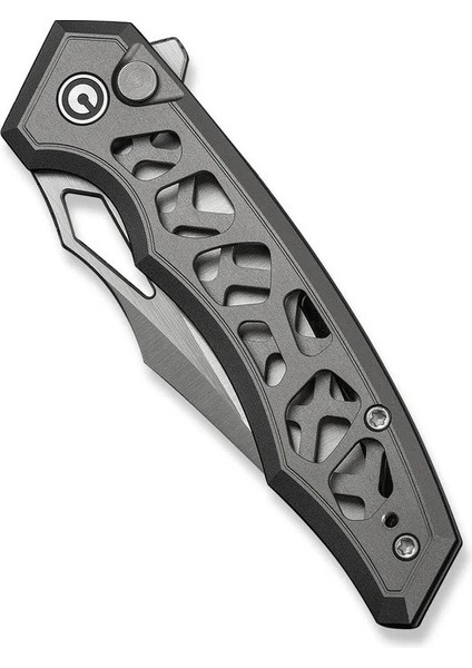 Anaaki Flipper & Thumb Hole & Button Lock Knife Gray Aluminum Handle Çakı indirimleri