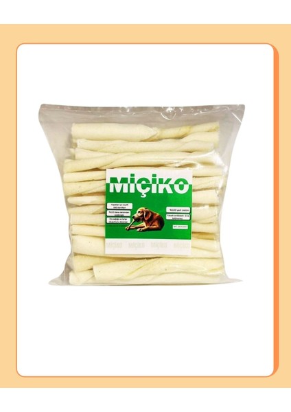 50LI Sütlü Burgu Ödül Çubuğu ve Çiğneme Kemiği 8-10Cm modelleri