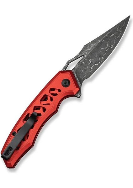 Anaaki Flipper & Thumb Hole & Button Lock Damascus Knife Aluminum Handle Çakı modelleri