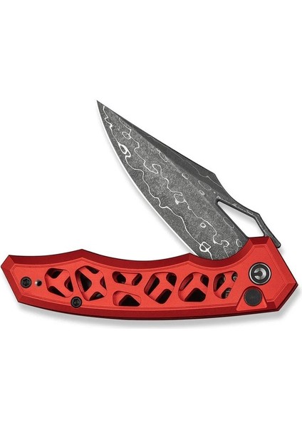 Anaaki Flipper & Thumb Hole & Button Lock Damascus Knife Aluminum Handle Çakı fırsatları