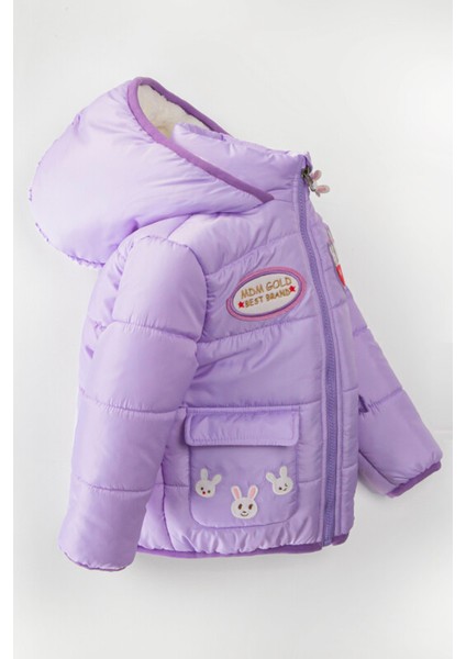 Tavşan Şişme Içi Peluş Kürklü Fermuarlı Cepli Kalın Kar Kapüşonlu Kışlık Kız Bebek Mont Çocuk Kaban modelleri