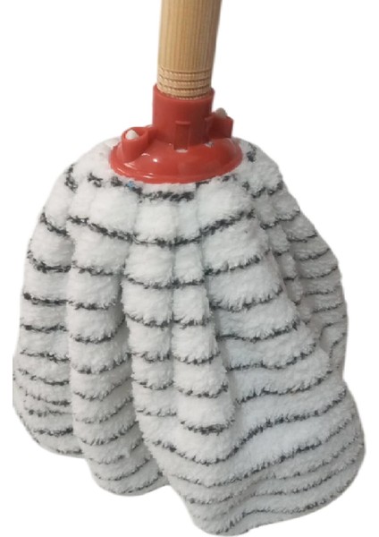 Yumuşak Mop Paspas Seti, Yedek Ucu ve Ahşap Sap ile Kullanışlı Takım