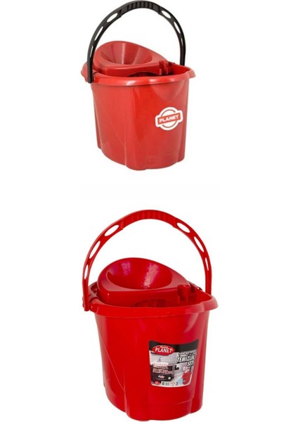 Kırmızı 12 Litre Kova ve Kep, Dayanıklı Bahçe ve Temizlik Malzemesi