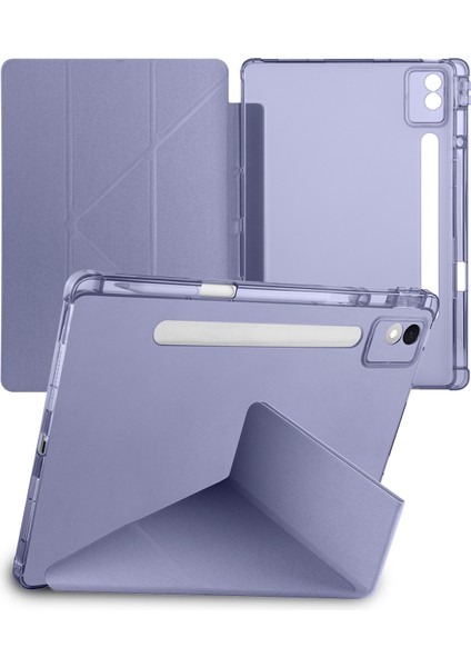 Lenovo Idea Tab Pro 12.7” TB373FU Uyumlu Tri Folding Kalem Bölmeli Uyku Modlu Akıllı Kılıf modelleri