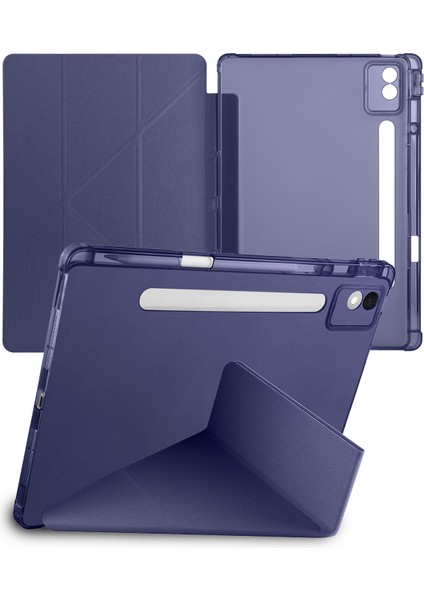 Lenovo Idea Tab Pro 12.7” TB373FU Uyumlu Tri Folding Kalem Bölmeli Uyku Modlu Akıllı Kılıf modelleri