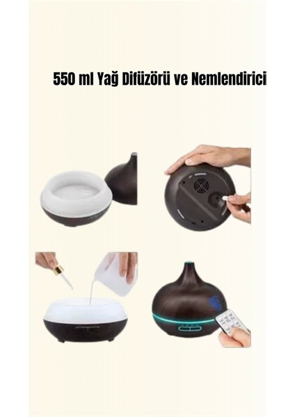 550 ml Ultrasonik Yağ Difüzörü ve Soğuk Buhar Nemlendirici modelleri