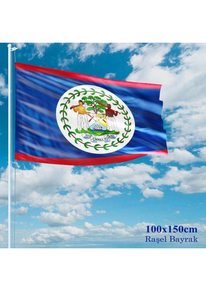 Belize Bayrağı Raşel Kumaş 100 x 150 cm
