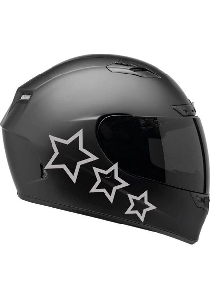 Tek Renk Üçlü Yıldız (triple Star Helmet Stickers) Kask Sticker Etiket Modeli 1