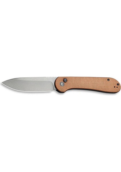 Button Lock Elementum Pocket Knife Brown Micarta Handle Çakı