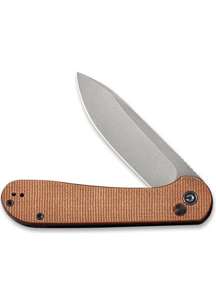 Button Lock Elementum Pocket Knife Brown Micarta Handle Çakı fırsatları