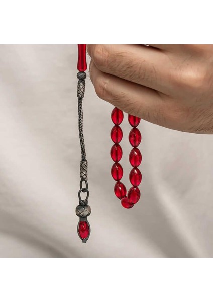 Gümüş 1000 Ayar Kazaz Püsküllü Sıkma Kehribar Tesbih modelleri