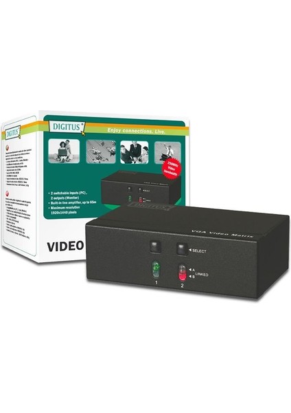 DS-47110 - Desktop 2x2-Port VGA Video Matrix - Splitter fiyatları