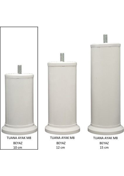 Tuana Ayak 10 cm Cıvatalı M8 Beyaz indirimleri