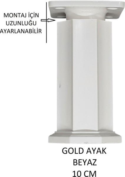 Gold Ayak 10 cm Vidalar Dahil Beyaz fırsatları