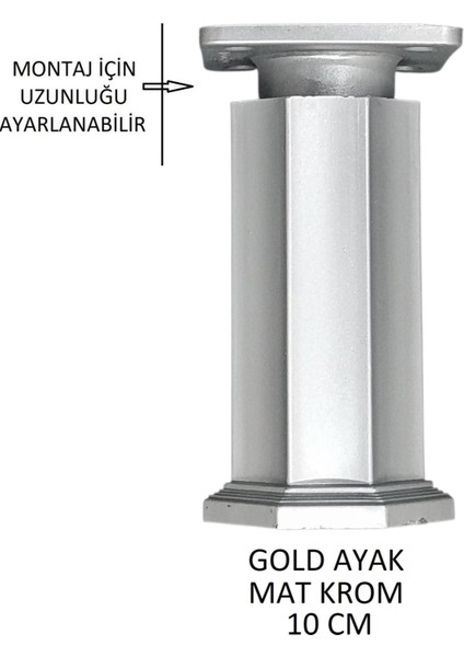 Gold Ayak 10 cm Vidalar Dahil Mat Krom fırsatları