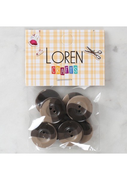 Loren Crafts 8'li Düğme Kahverengi - 1139
