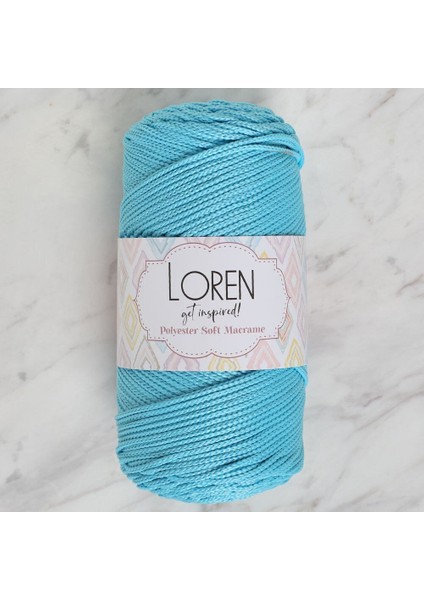 Loren Polyester Soft Macrame Turkuaz El Örgü Ipi - LM045 - 34447