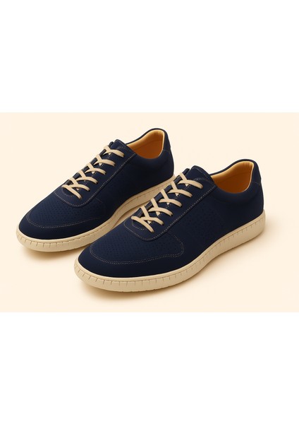 GR0335 Hakiki Nubuk Deri Dikişli Poli Taban Erkek Sneaker Spor Ayakkabı modelleri