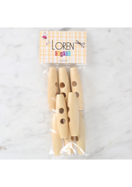 Loren Crafts 8'li Ahşap Çoban Düğme - 1003