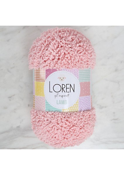 Loren Lamb Pembe El Örgü Ipi - R079