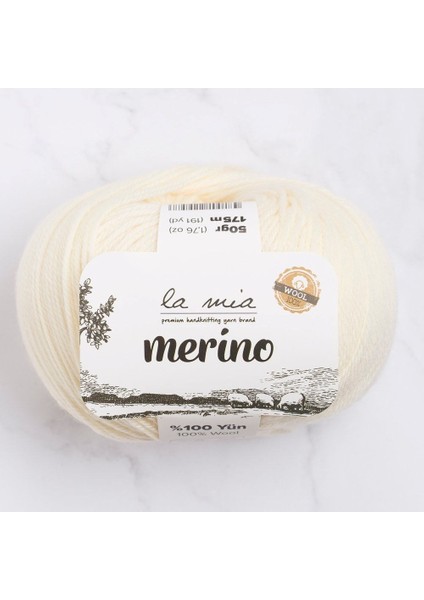 La Mia Merino Krem El Örgü Ipi - L081 - 33776
