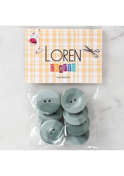Loren Crafts 8'li Düğme Yeşil - 1138
