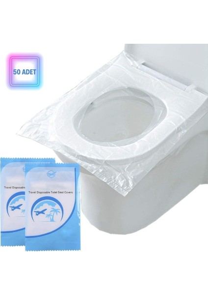 ® 50 Adet Kullan At Pratik Kullanımlı Hijyenik Klozet Kapağı Poşeti