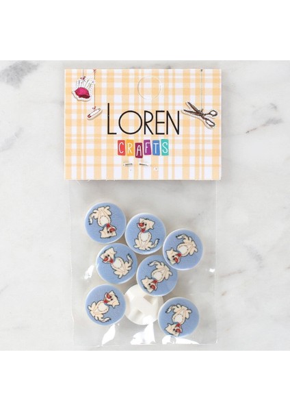 Loren Crafts 8'li Köpek Düğme - 1243