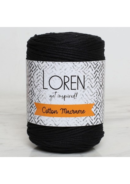 Loren Cotton Macrame Siyah - R004 - 34359