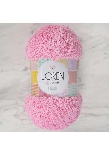 Loren Lamb Pembe El Örgü Ipi - R082