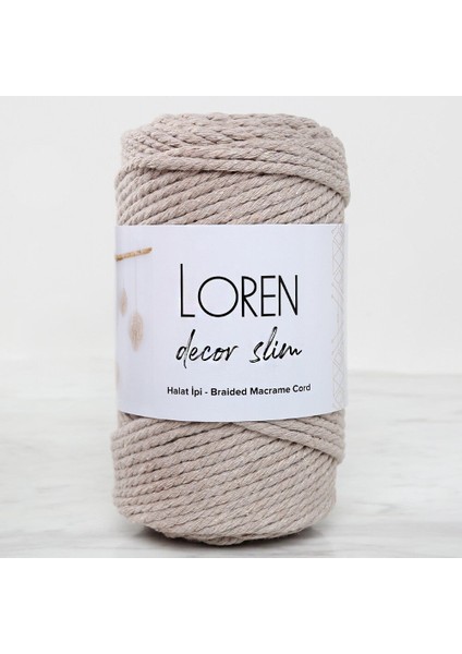Loren Decor Slim 3 Büküm Makrome Ipi Bej - L049