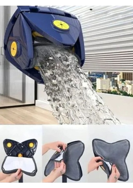 Deterjan Hazneli Kare Mop, Cam, Ahşap ve Fayans Için Pratik Temizlik Aracı