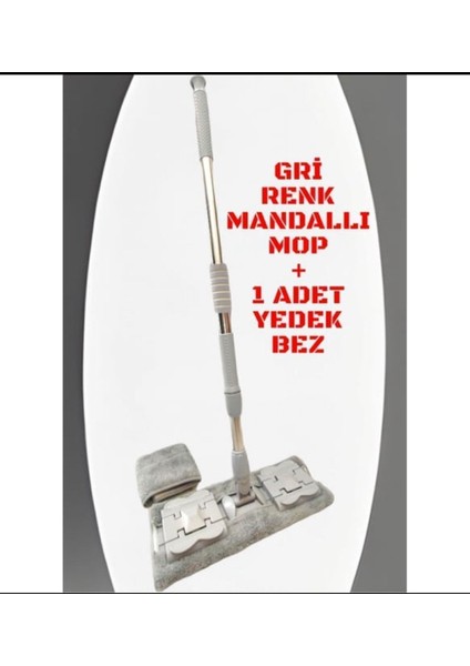 Ayarlanabilir Saplı Gri Mop, Süngerli, Bez Tutucu ve Yedek Bezli Set indirimleri