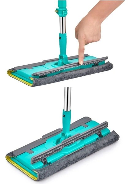 Çok Renkli Mikrofiber Yengeç Mop Temizlik Seti