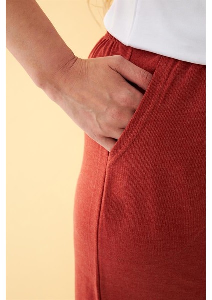Modaserdem Kadın Kiremit Rengi Rahat Kalıp Cepli Şort indirimleri