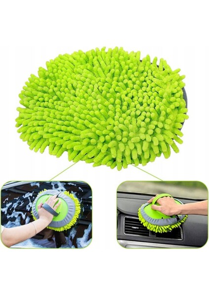 Teleskobik Mikrofiber Araba Temizlik Mop, Yedek Başlık Hediye