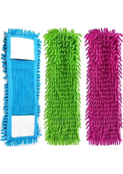 Renkli Mikrofiber Makarna Yedek Mop Paspas 50CM, 3'lü Set