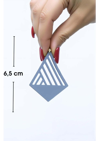 Beyaz Reflektörlü Üçgen Küpe, Şık Lazer Kesim Küpe fiyatları