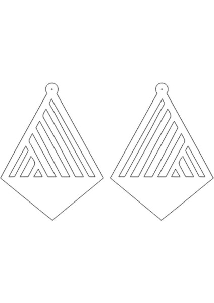 Beyaz Reflektörlü Üçgen Küpe, Şık Lazer Kesim Küpe modelleri