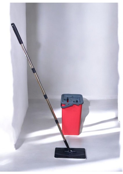 Kırmızı Temizlik Seti, Parlak ve Kullanışlı Flat Mop ile Temizlik Keyfi