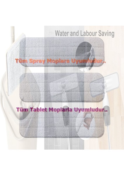 Gri Renkli Mikrofiber Sprey Mop Bezi, 2 Adet, Tüm Moplara Uyum Sağlar. fiyatları