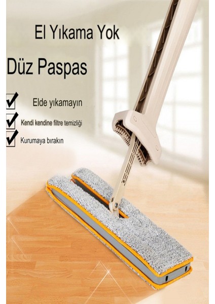 Çift Taraflı Temizlik Paspası, Toz ve Zemin Temizliği Için, Elektriksiz ve Pratik