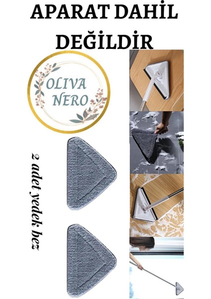 Iki Adet Üçgen Mop Yedek Bezi, Pratik Temizlik Için Uygun Set