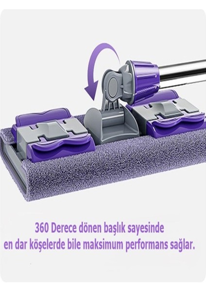 Renkli Mikrofiber Mandallı Mop, 115 cm Ayarlanabilir Sap ve Yedek Bez ile Konforlu Kullanım modelleri