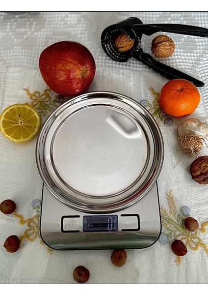 Hassas 5kg Elektronik Mutfak Terazisi, Çelik Kefeli, LCD Ekran, 1g Hassasiyet indirimleri