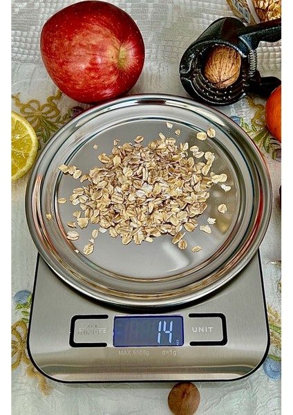 Hassas 5kg Elektronik Mutfak Terazisi, Çelik Kefeli, LCD Ekran, 1g Hassasiyet