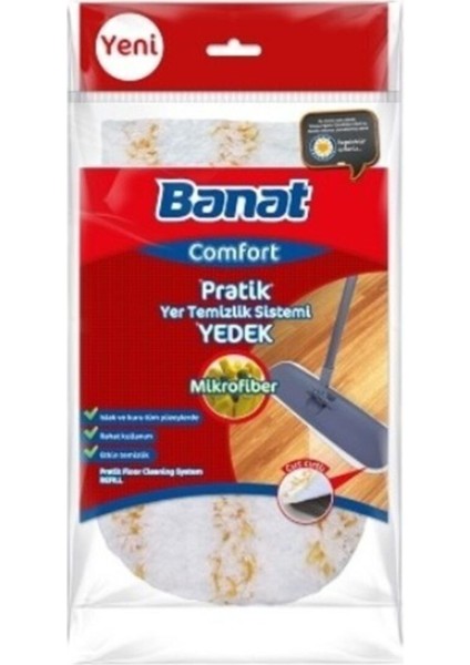 Pratik 40 cm Yer Temizlik Mop Yedek Seti